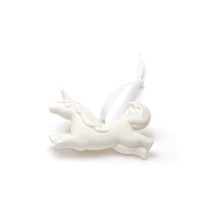Елочная игрушка Res Objects "Единорог Белый", 7.5*4.5 см, фарфор