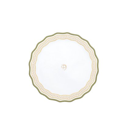 Плейсмат для чайной пары Private Décor collection CONSTANCE , 27х27 см, белый с зеленым, эко-кожа