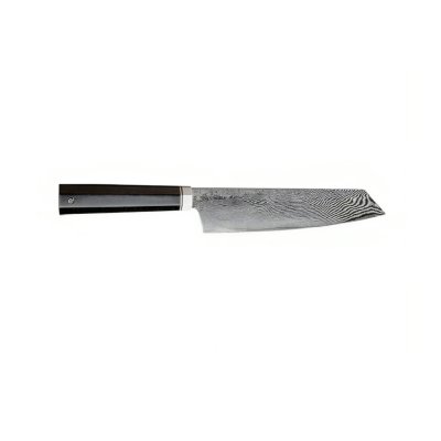 Японский нож с широким лезвием Santoku 180 mm (рукоять - черный граб октагон)