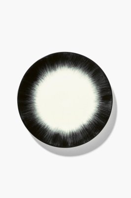 Комплект из 2-ух тарелок для салата Serax DE, D17.5 см, кремовый/черный вариант №3, фарфор