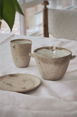 Набор BONGO для чая и кофе на одну персону (стакан, молочник, блюдце), керамика