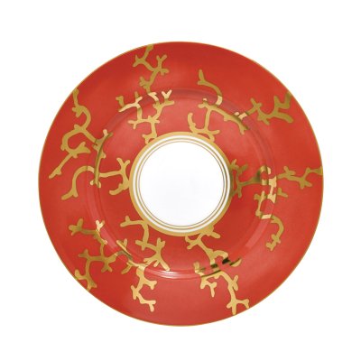 Тарелка десертная Raynaud Cristobal Rouge, D22 см, белый/красный, фарфор