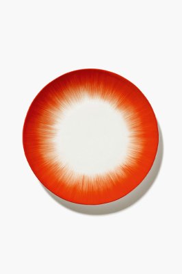 Комплект из 2-ух обеденных тарелок Serax DE, D24 см, красный/кремовый, фарфор