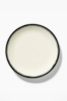 Комплект из 2-ух подстановочных тарелок Serax DE, D28 см, кремовый/черный вариант №2, фарфор