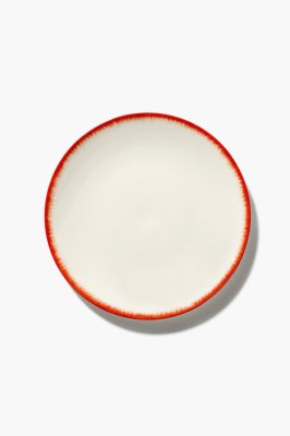 Комплект из 2-ух тарелок для салата Serax DE, D17.5 см, кремовый/красный, фарфор