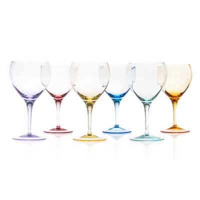 Набор из 6-ти бокалов для вина Moser OPTIC, 480 мл, цветное ассорти, хрусталь