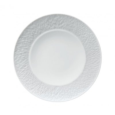 Тарелка плоская Raynaud MINERAL, D32 см, белый c выгравированным ободком, фарфор