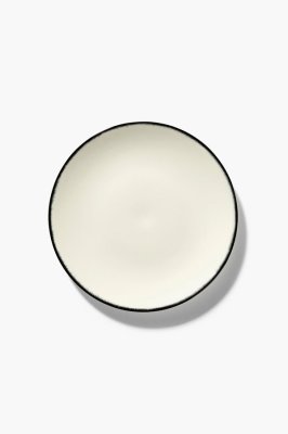 Комплект из 2-ух тарелок для салата Serax DE, D17.5 см, кремовый/черный вариант №1, фарфор