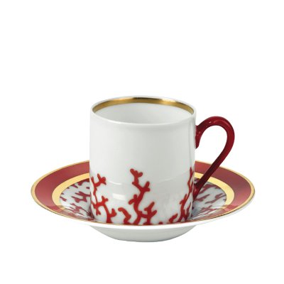 Чашка для кофе Raynaud Cristobal Rouge, 130 мл, D5.6 см, белый/красный, фарфор