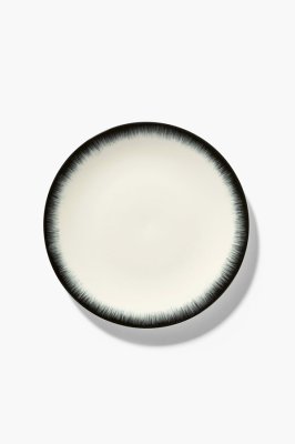 Комплект из 2-ух тарелок для салата Serax DE, D17.5 см, кремовый/черный вариант №2, фарфор