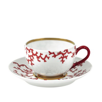 Чашка для кофе Raynaud Cristobal Rouge, 250 мл, D9.3 см, белый/красный, фарфор