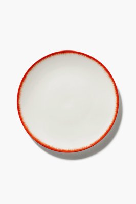 Комплект из 2-ух обеденных тарелок Serax DE, D24 см, кремовый/красный, фарфор