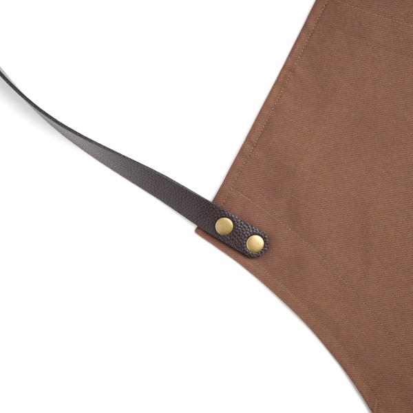 Фартук SIMPLE, лямка через шею, с логотипом Embers, коричневый, ткань форвард 65% полиэстер 35%