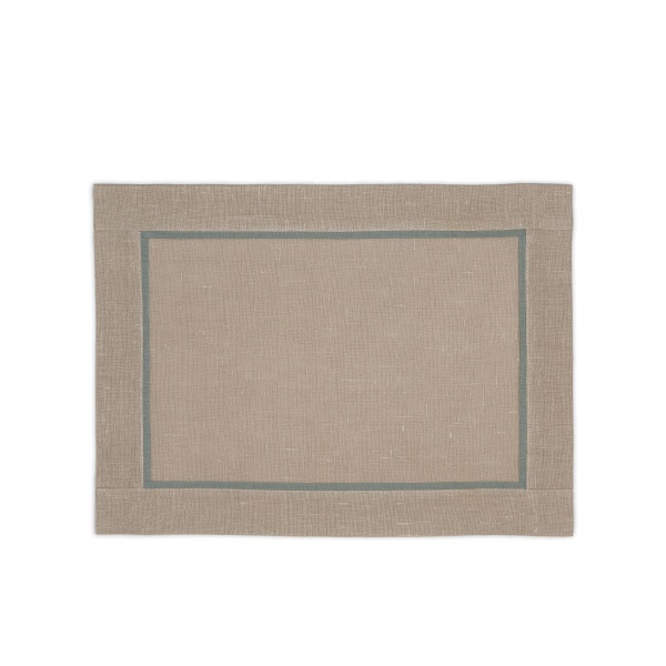 Набор салфеток сервировочных Linen Sky, 50x37 см, 2 шт, серый с бирюзовой окантовкой, лен