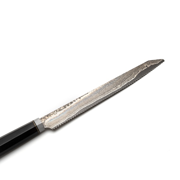 Нож для хлеба Береза, L230 мм, рукоять - чёрный граб, латунь, титан