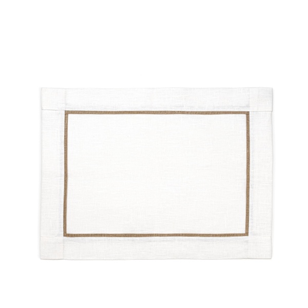 Набор салфеток сервировочных Linen Sky, 50x37 см, 2 шт, белый с серой окантовкой, лен