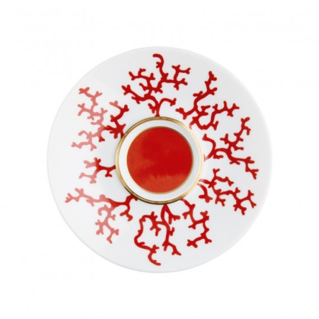 Блюдце к чашке для чая Raynaud Cristobal Rouge, D15 см, белый/красный, фарфор фото 1