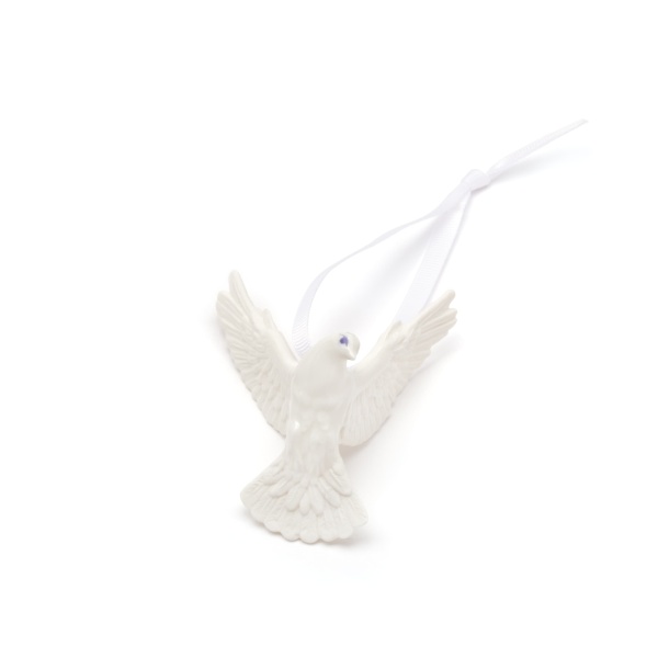 Елочная игрушка Res Objects "Пара голубей", белые, фарфор