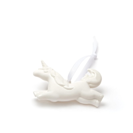 Елочная игрушка Res Objects "Единорог Белый", 7.5*4.5 см, фарфор фото 1
