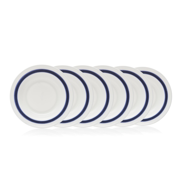 Тарелка обеденная с кантом SchonhuberFranchi Shabbychic Collection, D23 см, белый/синий, фарфор