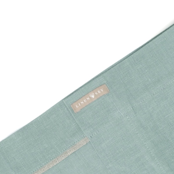 Набор салфеток сервировочных Linen Sky, 50x37 см, 2 шт, бирюзовый с серой окантовкой, лен