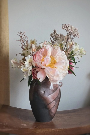 Ваза BONGO декоративная для цветов и сухоцветов, H24 см, D12,5 см, керамика фото 1