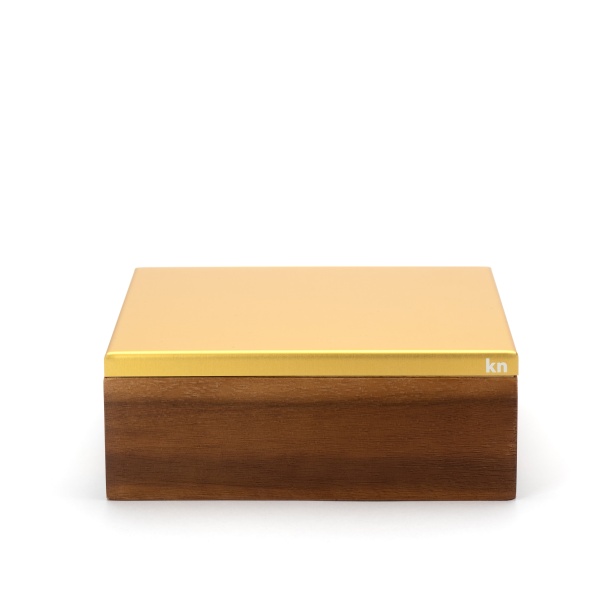 Набор для специй деревянная коробка с 4 емкостями 17х17 см KNIndustrie YELLOW BOX, акация