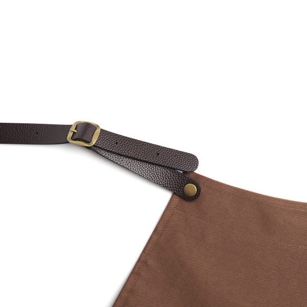 Фартук SIMPLE, лямка через шею, с логотипом Embers, коричневый, ткань форвард 65% полиэстер 35%